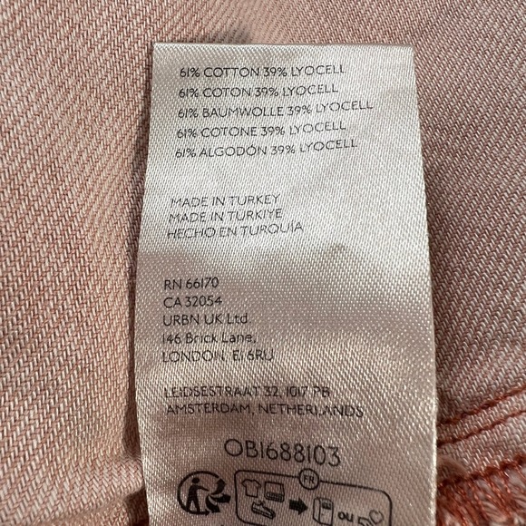 Pilcro Anthropologie Peach Culotte Wide Leg Cropped Paperbag Jeans Medium Rust - Picture 6 of 11